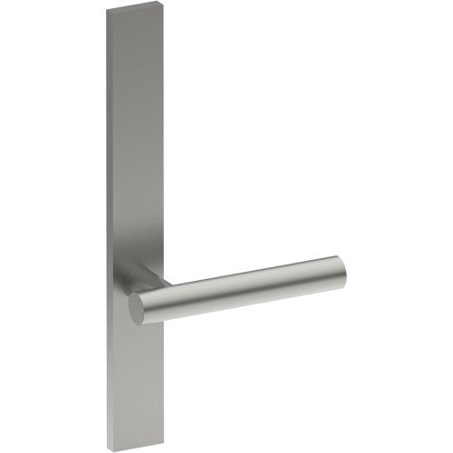 RIENZA Door Handle on B02 EXTERNAL Australian Standard Backplate, Concealed Fixing (Half Set)  in Satin Stainless