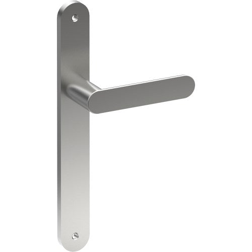 ROUBAIX Door Handle on B01 INTERNAL European Standard Backplate, Visible Fixing (Half Set)  in Satin Stainless