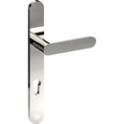 ROUBAIX Door Handle on B01 EXTERNAL European Standard Backplate with Cylinder Hole, Concealed Fixing (Half Set) 85mm CTC in Polished Stainless