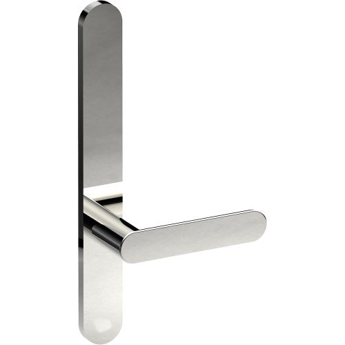 ROUBAIX Door Handle on B01 EXTERNAL Australian Standard Backplate, Concealed Fixing (Half Set)  in Polished Stainless