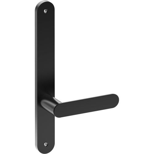 ROUBAIX Door Handle on B01 INTERNAL Australian Standard Backplate, Visible Fixing (Half Set)  in Black Teflon