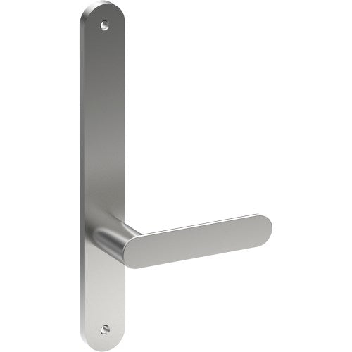 ROUBAIX Door Handle on B01 INTERNAL Australian Standard Backplate, Visible Fixing (Half Set)  in Satin Stainless