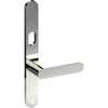 ROUBAIX Door Handle on B01 EXTERNAL Australian Standard Backplate with Cylinder Hole, Concealed Fixing (Half Set) 64mm CTC in Polished Stainless