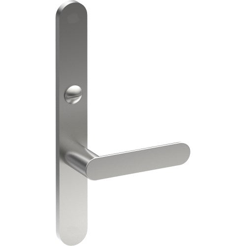 ROUBAIX Door Handle on B01 EXTERNAL Australian Standard Backplate with Emergency Release, Concealed Fixing (Half Set) 64mm CTC in Satin Stainless