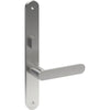 ROUBAIX Door Handle on B01 INTERNAL Australian Standard Backplate with Privacy Turn, Visible Fixing (Half Set) 64mm CTC in Satin Stainless