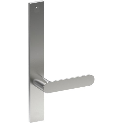 ROUBAIX Door Handle on B02 EXTERNAL Australian Standard Backplate, Concealed Fixing (Half Set)  in Satin Stainless
