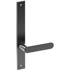 ROUBAIX Door Handle on B02 INTERNAL Australian Standard Backplate, Visible Fixing (Half Set)  in Black Teflon