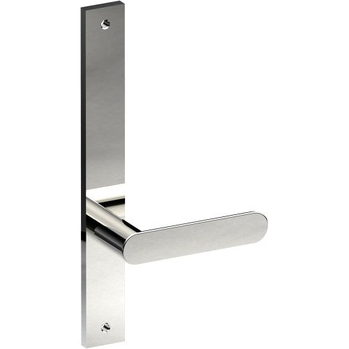 ROUBAIX Door Handle on B02 INTERNAL Australian Standard Backplate, Visible Fixing (Half Set)  in Polished Stainless