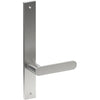 ROUBAIX Door Handle on B02 INTERNAL Australian Standard Backplate, Visible Fixing (Half Set)  in Satin Stainless