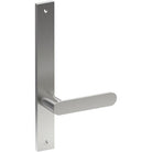 ROUBAIX Door Handle on B02 INTERNAL Australian Standard Backplate, Visible Fixing (Half Set)  in Satin Stainless