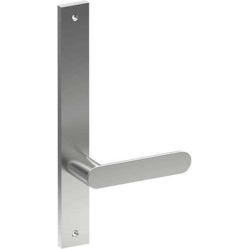 ROUBAIX Door Handle on B02 INTERNAL Australian Standard Backplate, Visible Fixing (Half Set)  in Satin Stainless