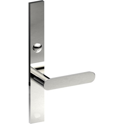 ROUBAIX Door Handle on B02 EXTERNAL Australian Standard Backplate with Emergency Release, Concealed Fixing (Half Set) 64mm CTC in Polished Stainless