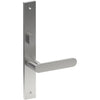 ROUBAIX Door Handle on B02 INTERNAL Australian Standard Backplate with Privacy Turn, Visible Fixing (Half Set) 64mm CTC in Satin Stainless