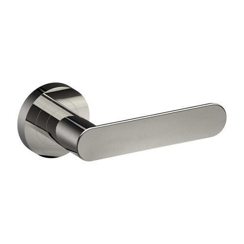 ROUBAIX Door Handles on Ø52mm Rose (Latch/Lock Sold Separately) in Polished Stainless