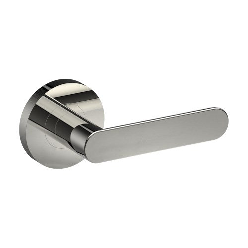 ROUBAIX Door Handles on Ø65mm Rose (Latch/Lock Sold Seperately) in Polished Stainless