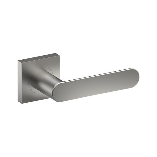 ROUBAIX Door Handles on Square Rose Concealed Fix Rose (Latch/Lock Sold Seperately) in Satin Stainless