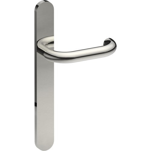 SAFETY Door Handle on B01 EXTERNAL European Standard Backplate, Concealed Fixing (Half Set)  in Polished Stainless
