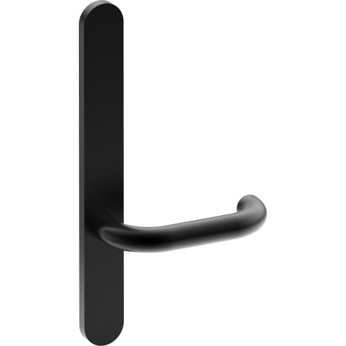 SAFETY Door Handle on B01 EXTERNAL Australian Standard Backplate, Concealed Fixing (Half Set)  in Black Teflon