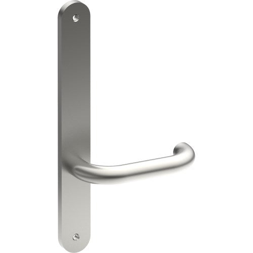 SAFETY Door Handle on B01 INTERNAL Australian Standard Backplate, Visible Fixing (Half Set)  in Satin Stainless