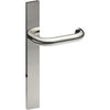 SAFETY Door Handle on B02 EXTERNAL European Standard Backplate, Concealed Fixing (Half Set)  in Polished Stainless