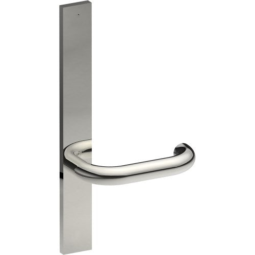 SAFETY Door Handle on B02 EXTERNAL Australian Standard Backplate, Concealed Fixing (Half Set)  in Polished Stainless