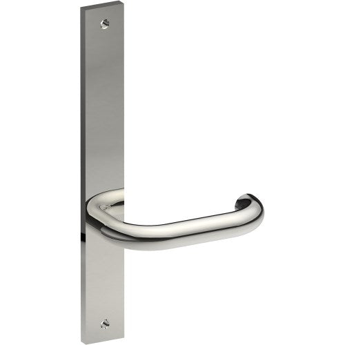 SAFETY Door Handle on B02 INTERNAL Australian Standard Backplate, Visible Fixing (Half Set)  in Polished Stainless