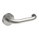 Stainless steel safety door handle from Style Finish Doorware with a sleek, modern design for secure door operation.
