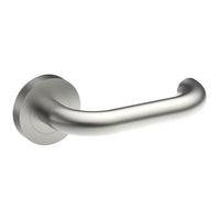 Stainless steel safety door handle from Style Finish Doorware with a sleek, modern design for secure door operation.