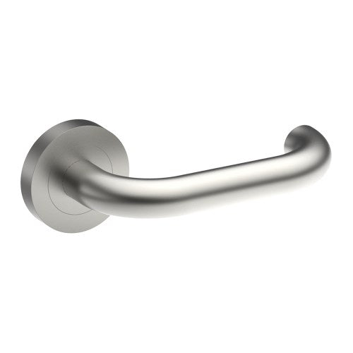 Stainless steel safety door handle from Style Finish Doorware with a sleek, modern design for secure door operation.