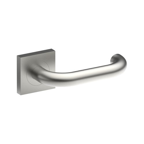 SAFETY Door Handles on Square Rose Concealed Fix Rose (Latch/Lock Sold Seperately) in Satin Stainless