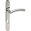 TRIESTE Door Handle on B01 EXTERNAL European Standard Backplate with Cylinder Hole, Concealed Fixing (Half Set) 85mm CTC in Polished Stainless