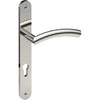 TRIESTE Door Handle on B01 INTERNAL European Standard Backplate with Cylinder Hole, Visible Fixing (Half Set) 85mm CTC in Polished Stainless