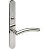 TRIESTE Door Handle on B01 EXTERNAL Australian Standard Backplate with Emergency Release, Concealed Fixing (Half Set) 64mm CTC in Polished Stainless