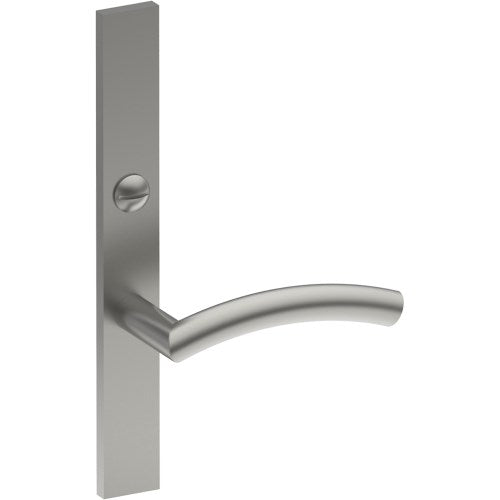 TRIESTE Door Handle on B02 EXTERNAL Australian Standard Backplate with Emergency Release, Concealed Fixing (Half Set) 64mm CTC in Satin Stainless