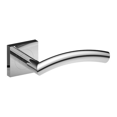 TRIESTE Door Handles on Square Rose Concealed Fix Rose (Latch Sold Seperately) in Polished Stainless