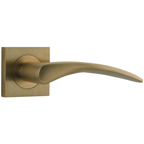 Door Lever Oxford Square Rose Pair Brushed Brass H52xW52xP64mm

(Latch/Lock Sold Separately) in Brushed Brass
