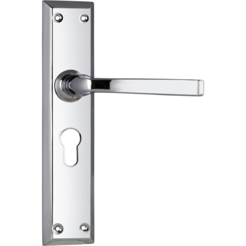 Door Lever Menton Euro Pair Chrome Plated H225xW50xP75mm in Chrome Plated