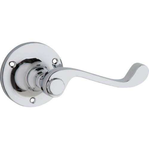 Door Lever Milton Round Rose Pair Chrome Plated D63xP68mm

(Latch/Lock Sold Separately) in Chrome Plated