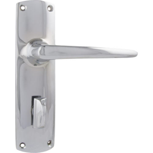 Door Lever Retro Privacy Pair Chrome Plated H150xW40xP57mm in Chrome Plated