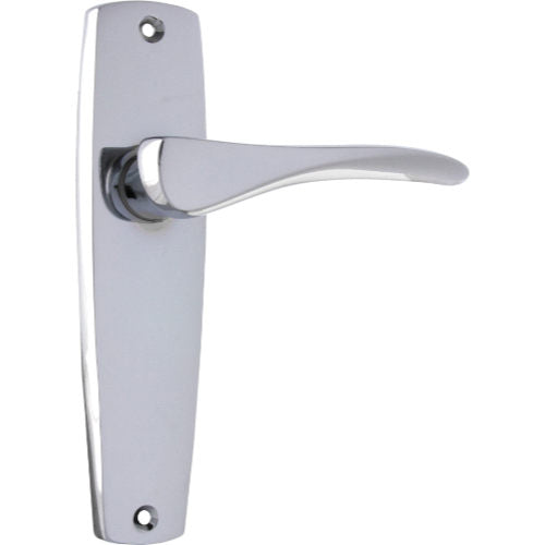 Door Lever Mid Century Latch Pair Chrome Plated H145xW35xP47mm in Chrome Plated