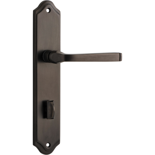 Door Lever Annecy Shouldered Privacy Signature Brass CTC85mm H237xW50xP65mm in Signature Brass
