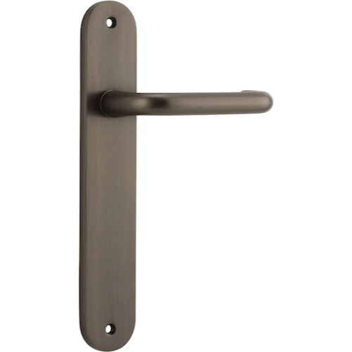 Door Lever Oslo Oval Latch Signature Brass H240xW40xP57mm in Signature Brass
