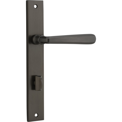 Door Lever Copenhagen Rectangular Privacy Pair Signature Brass CTC85mm H240xW38xP61mm in Signature Brass