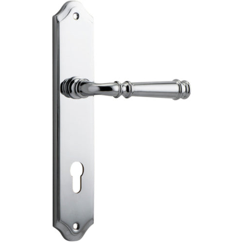 Door Lever Verona Shouldered Euro Polished Chrome CTC85mm H237xW50xP59mm in Polished Chrome