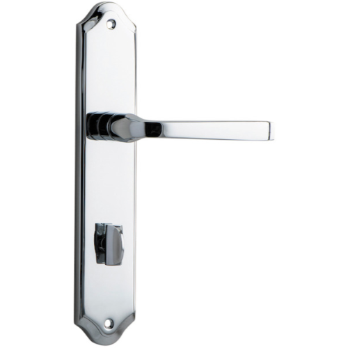 Door Lever Annecy Shouldered Privacy Polished Chrome CTC85mm H237xW50xP65mm in Polished Chrome