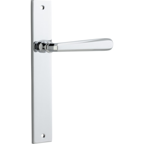 Door Lever Copenhagen Rectangular Latch Pair Polished Chrome H240xW38xP61mm in Polished Chrome