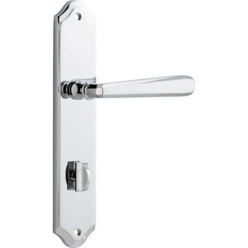 Door Lever Copenhagen Shouldered Privacy Pair Polished Chrome CTC85mm H250xW48xP61mm in Polished Chrome