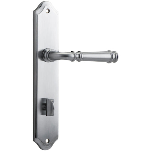 Door Lever Verona Shouldered Privacy Brushed Chrome CTC85mm H237xW50xP59mm in Brushed Chrome