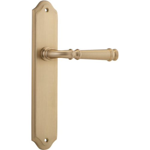 Door Lever Verona Shouldered Latch Brushed Brass H237xW50xP59mm in Brushed Brass