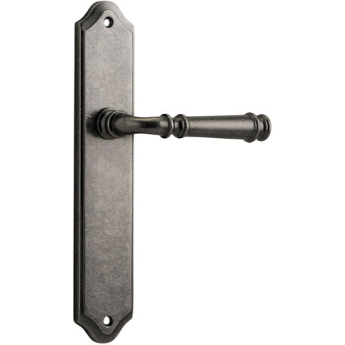 Door Lever Verona Shouldered Latch Distressed Nickel H237xW50xP59mm in Distressed Nickel
